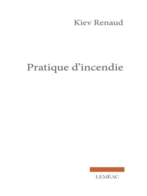 cover image of Pratique d'incendie